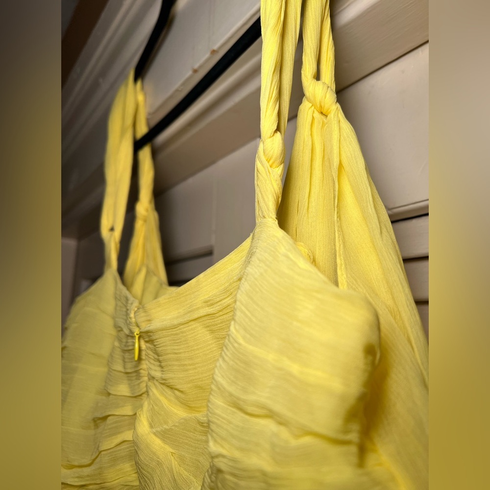 Banana Republic Silk Chiffon Babydoll Party Mini Dress Empire Waist, size 12 - Picture 15 of 16